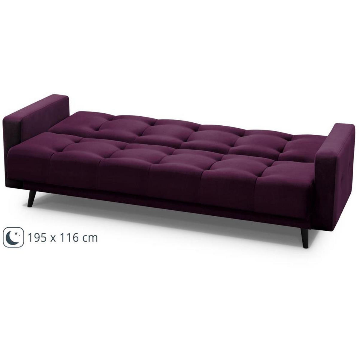 3-SITZER Schlafsofa Nancy Bis violett - Violett, Holz/Textil (220/89/93cm) - Beautysofa