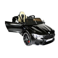 KINDER ELEKTROAUTO BMW M5 Drift Version schwarz EVA-Reifen, Kunstledersitz, lizenziert, 12V 7Ah Akku, 24V Akku - Schwarz, Kunststoff (127/74/55cm) - Es-Toys