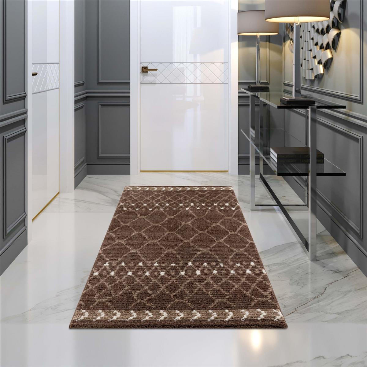 KURZFLOR-TEPPICH April 2312 Braun 80x300 cm - Braun, Textil (80/300cm) - carpet city