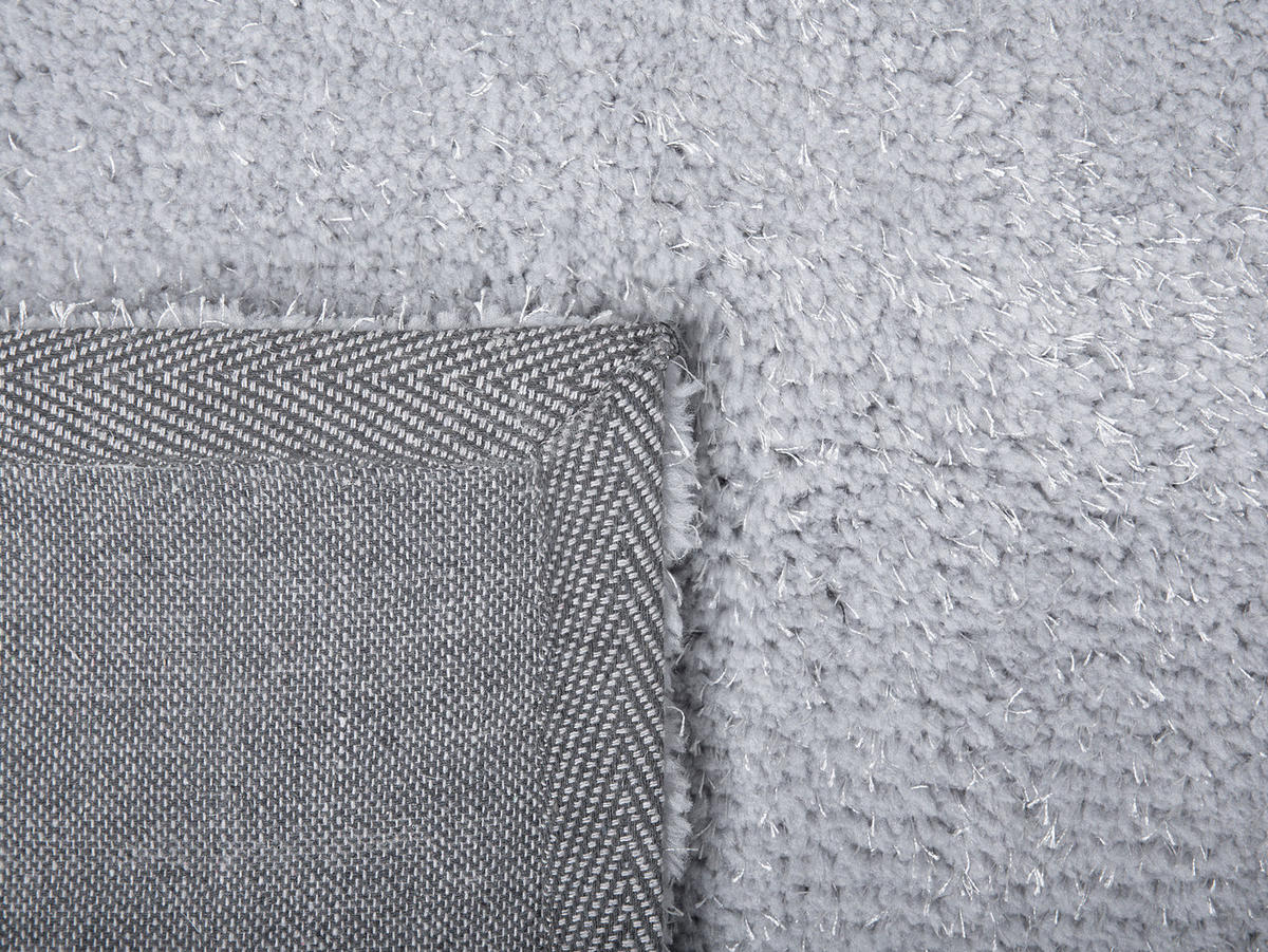 SHAGGY-TEPPICH Demre 140/140 cm - Grau, Kunststoff (140/140cm) - Beliani
