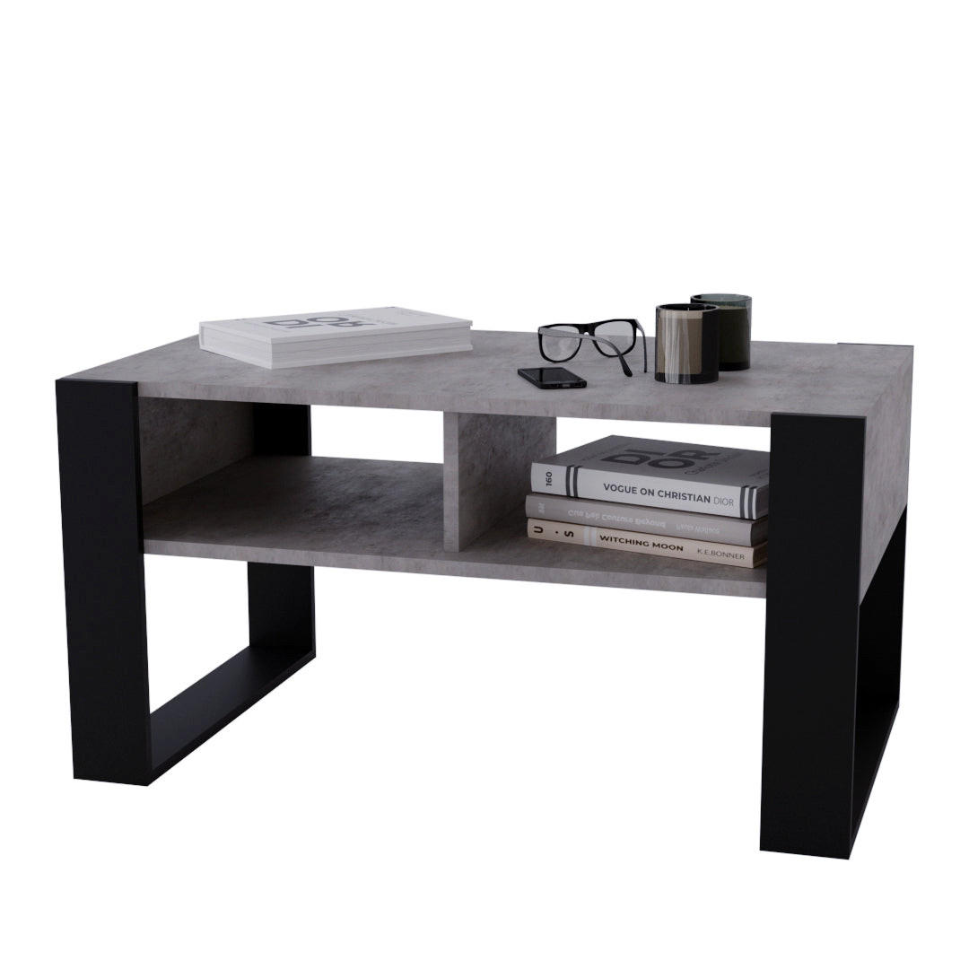 COUCHTISCH KORA 92 - Multicolor/Schwarz, Holz (53.6/92/45cm) - Mat-Haus