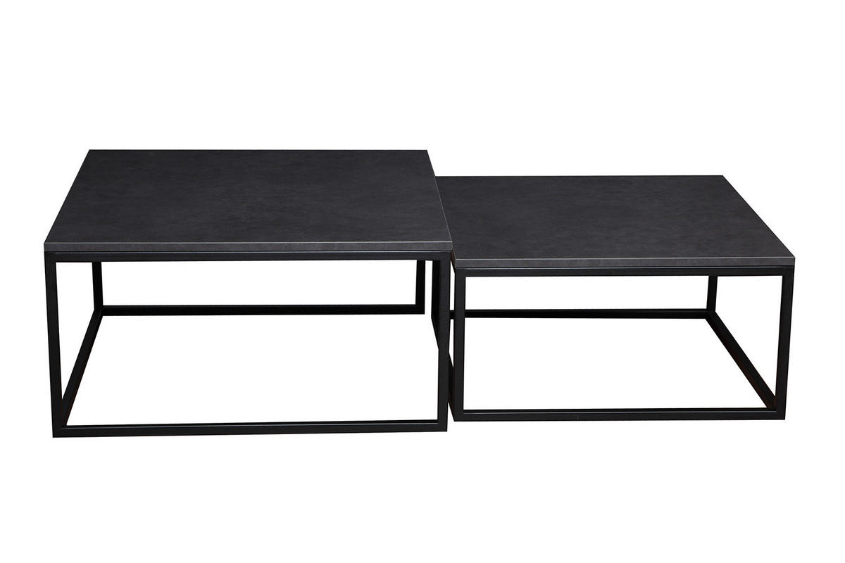 COUCHTISCH Dual Sonoma Eiche / Schwarz (2er-Set) - Schwarz/Sonoma Eiche, Holz/Holzwerkstoff (76/142/39cm) - Feldmann-Wohnen