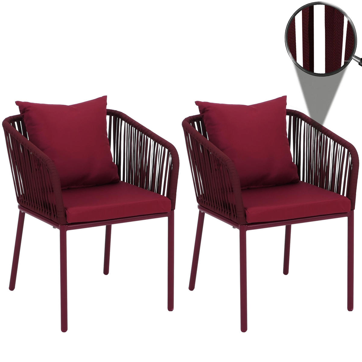 ZÁHRADNÁ STOLIČKA Bordeaux - bordová, textil (55/75/55cm) - MCW