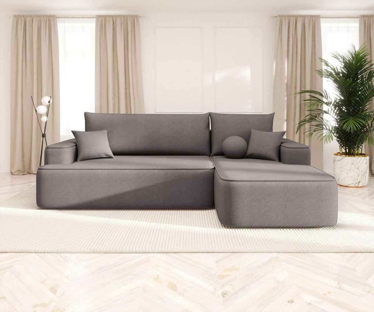 ECKSOFA mit Schlaffunktion FIGO Curio 83 Rechts - Grau, Textil (250/150cm) - Bedante