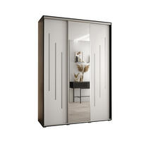SCHWEBETÜRENSCHRANK 235,2/170/45 3-türig - Silberfarben/Schwarz, Holz/Metall (170/235/45cm) - Abiks Möbel