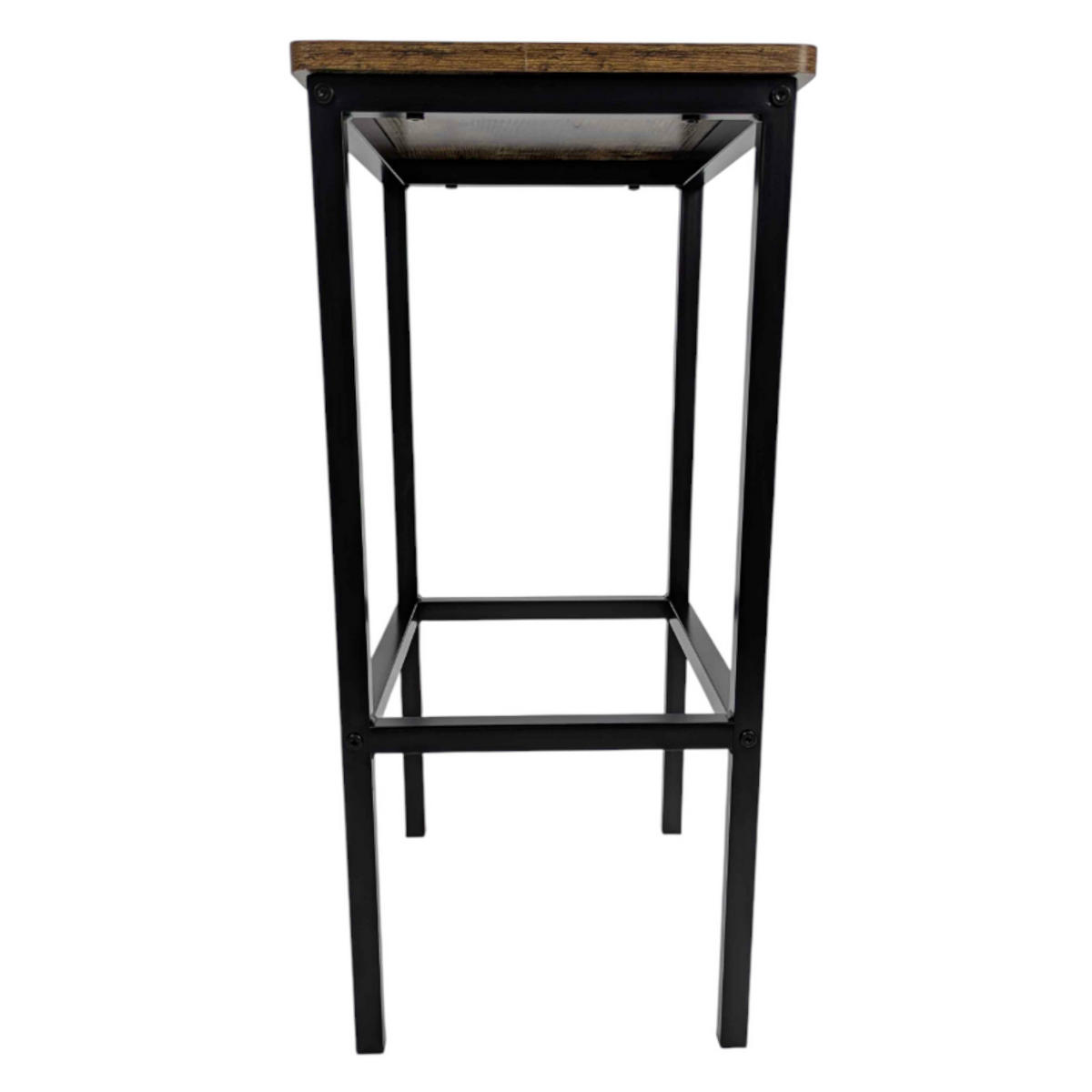 BARHOCKER Dunkelbraun, Schwarz Stahl, 40/30/65 cm - Dunkelbraun/Schwarz, Holzwerkstoff/Metall (30/65/40cm) - Begryf