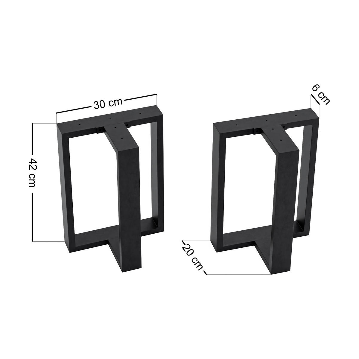 TISCHGESTELL-SET 2 TLG. Ashby - Schwarz, Metall (30/42/20cm) - [en.casa]