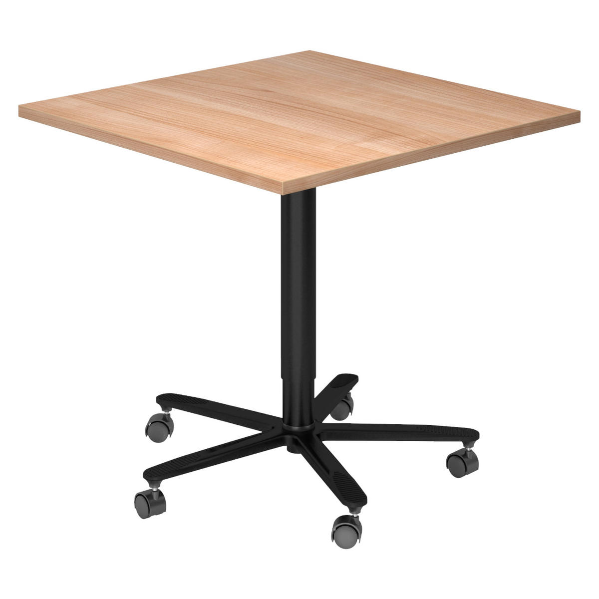 SÄULENHUBTISCH eckig ST 80/80/74 cm in Nussbaumfarben/schwarz - Nussbaumfarben/Schwarz, Holzwerkstoff (80/80/74cm) - bümö