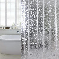 DUSCHVORHANG transluzent modern Stein weich Badezimmer schimmelresistent wasserdicht - Transparent, Kunststoff (180/200cm) - MCBOSON