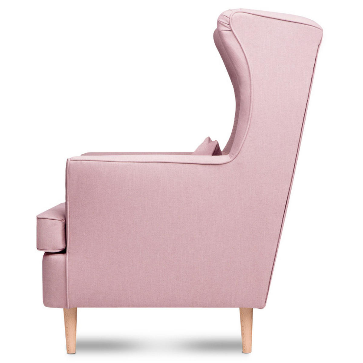 OHRENSESSEL STRALIS mit Sitzhocker, Rosa - Rosa, Textil (82/108/80cm) - KONSIMO®