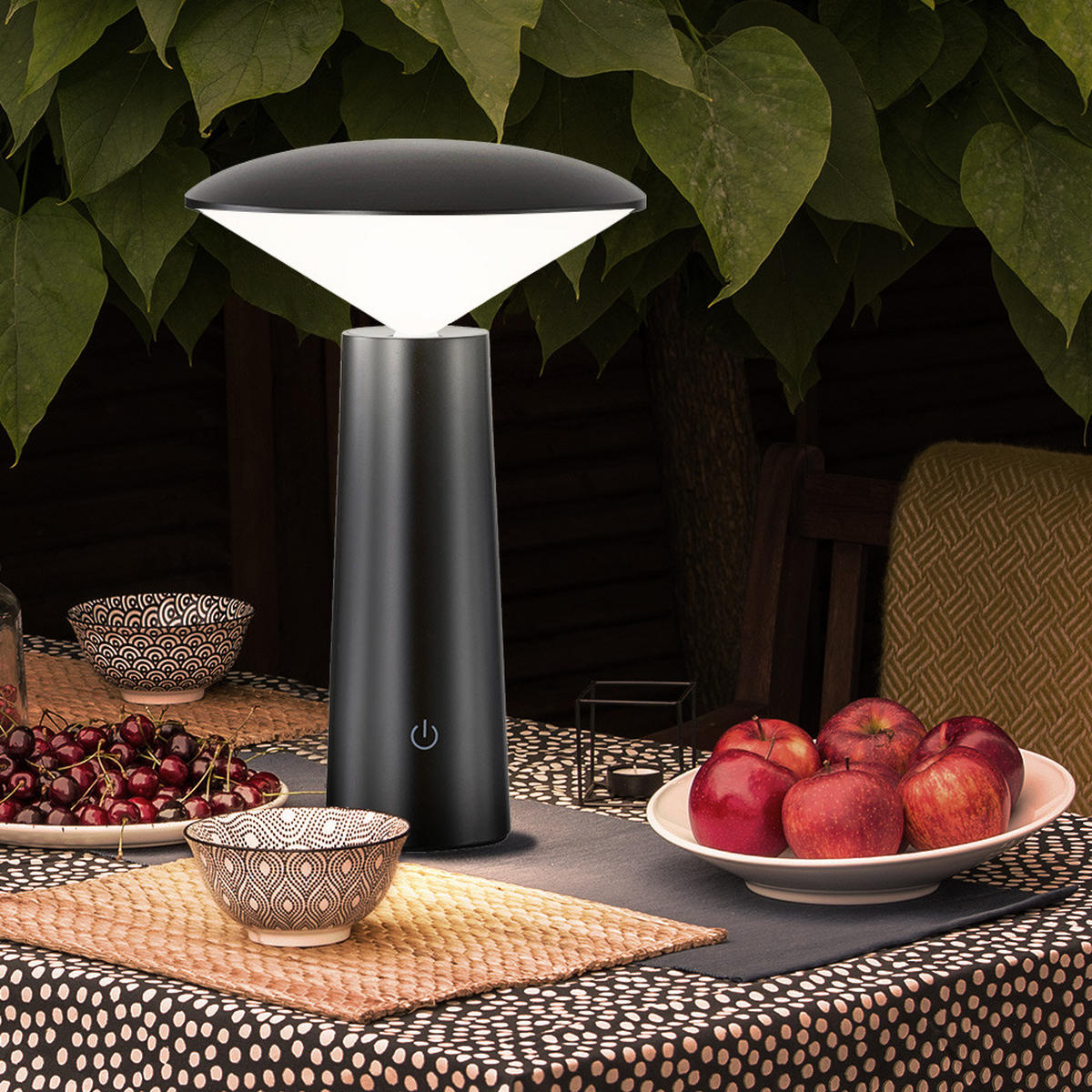 LED AUSSENLEUCHTE Tischleuchte Schwarz - Schwarz, Kunststoff (14/14/21cm)
