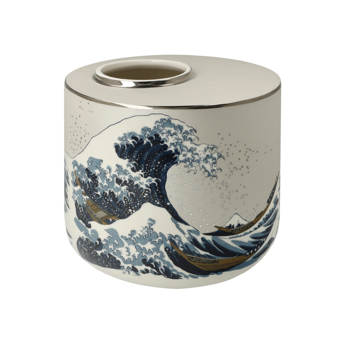 VASE Hokusai- Die Große Welle, Porzellan, Bunt, 16 cm - Multicolor, Keramik (16cm) - Goebel