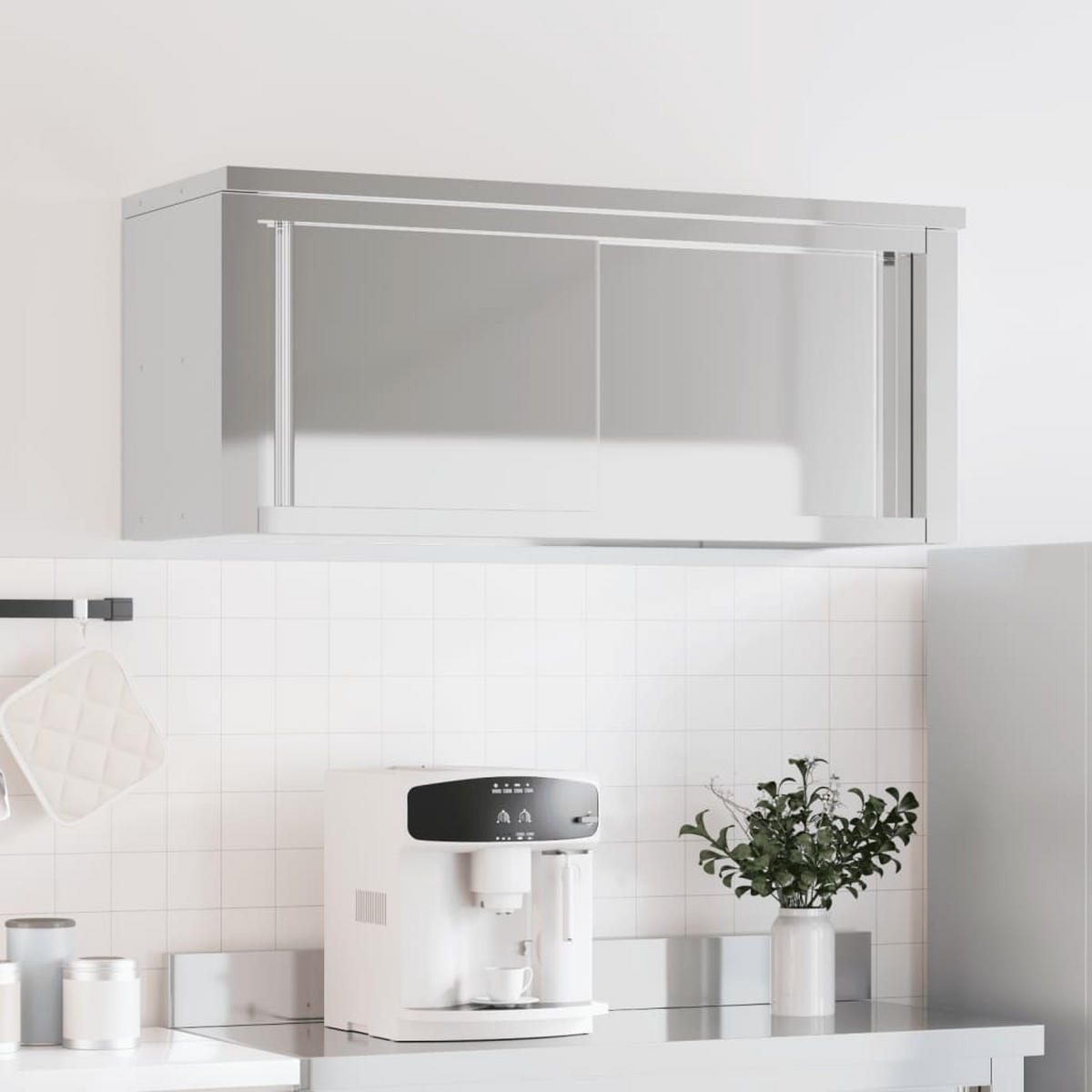 KÜCHEN-WANDSCHRANK Mit Schiebetüren Edelstahl - Silberfarben, Metall (40/46/110cm) - vidaXL
