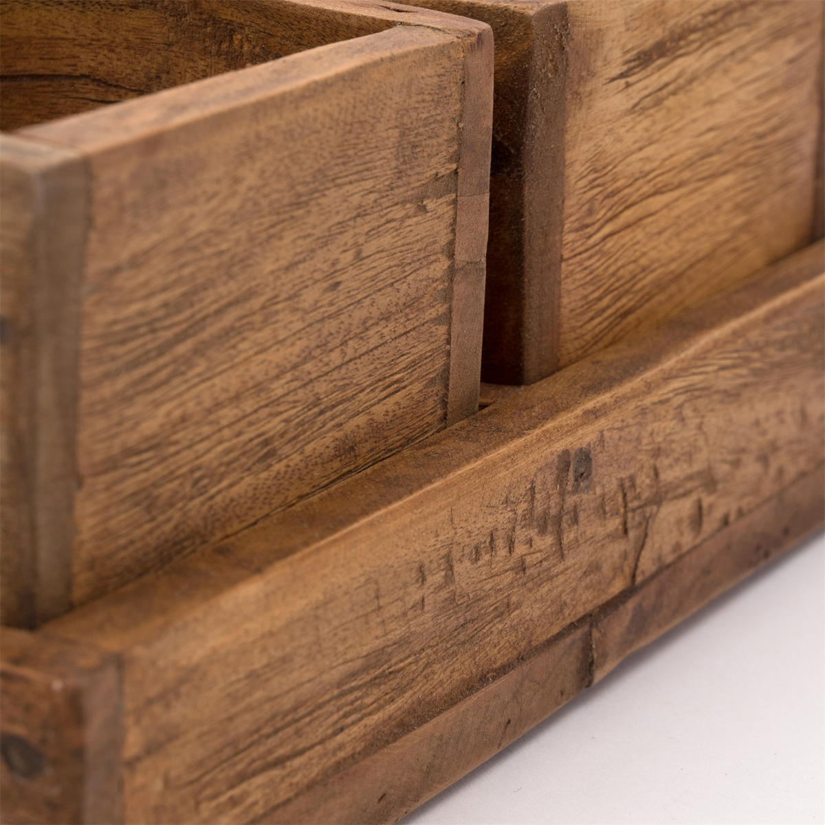 KISTEN-SET Cubo 5-tlg. Massivholz 01 natur-vintage - Naturfarben, Holz (4cm) - DESIGN DELIGHTS