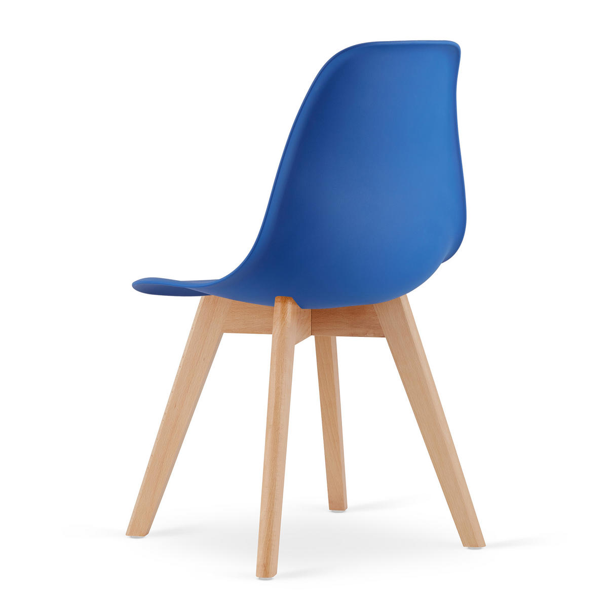 ESSZIMMERSTUHL 2-er Set KITO blauer Sitz, natürliche Beine - Blau/Naturfarben, Kunststoff (46/80/54.5cm) - Valora
