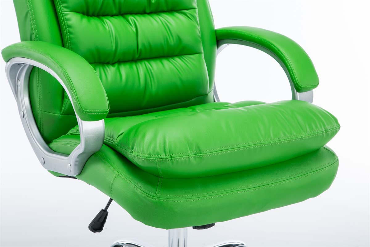 CHEFSESSEL Lederlook grün - Chromfarben/Grün, Textil/Metall (68/116/77cm) - CLP