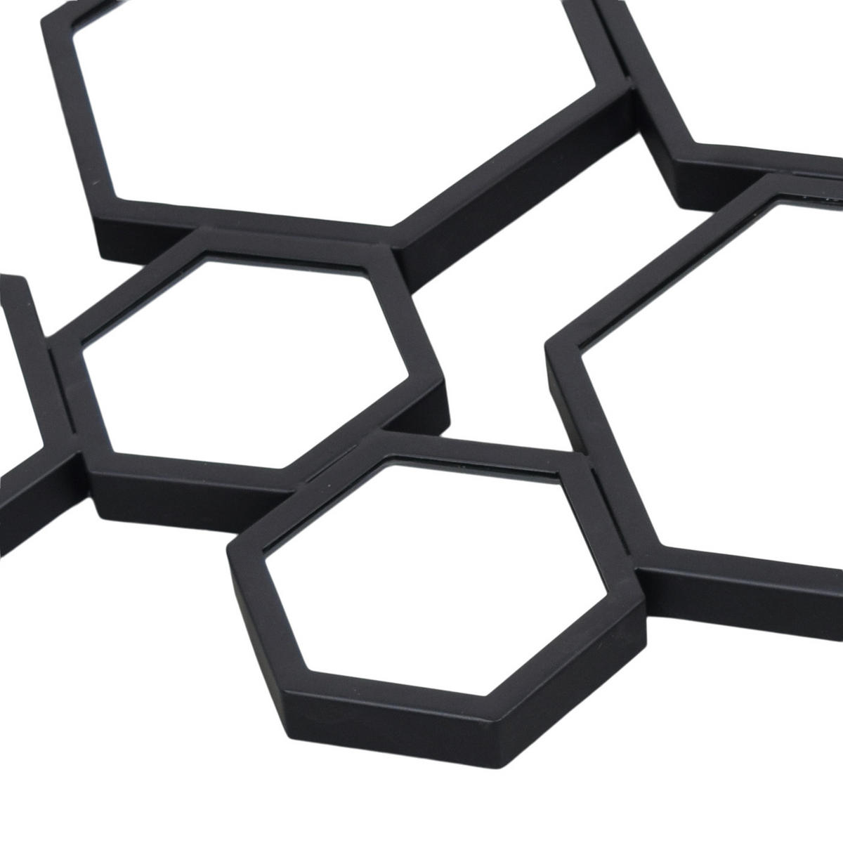 WANDSPIEGEL Hexa Schwarz - Schwarz, Metall (70/120/4cm) - LOFT42
