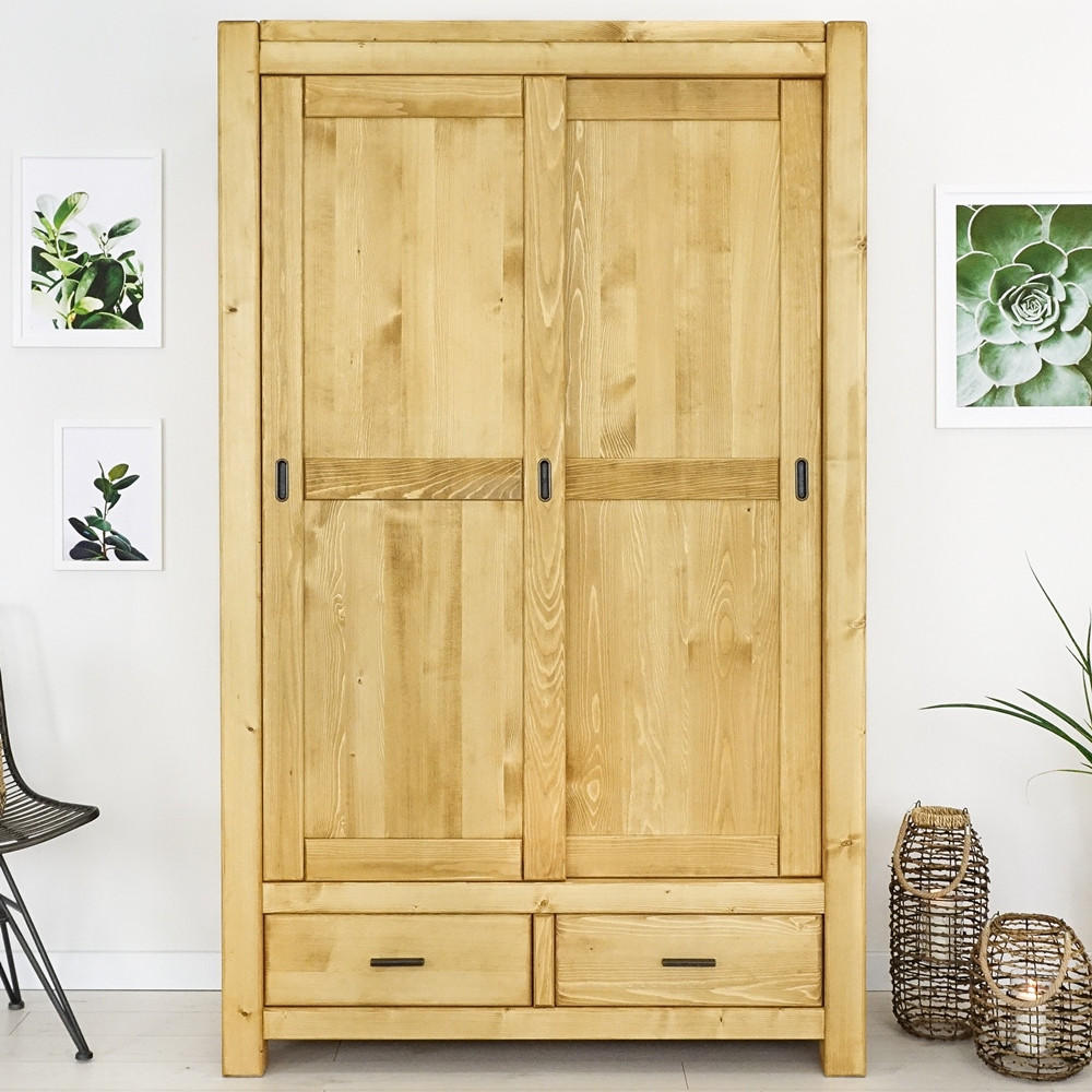 KLEIDERSCHRANK aus Massivholz Sara - Honig, Holz (125/200/55cm) - Seart