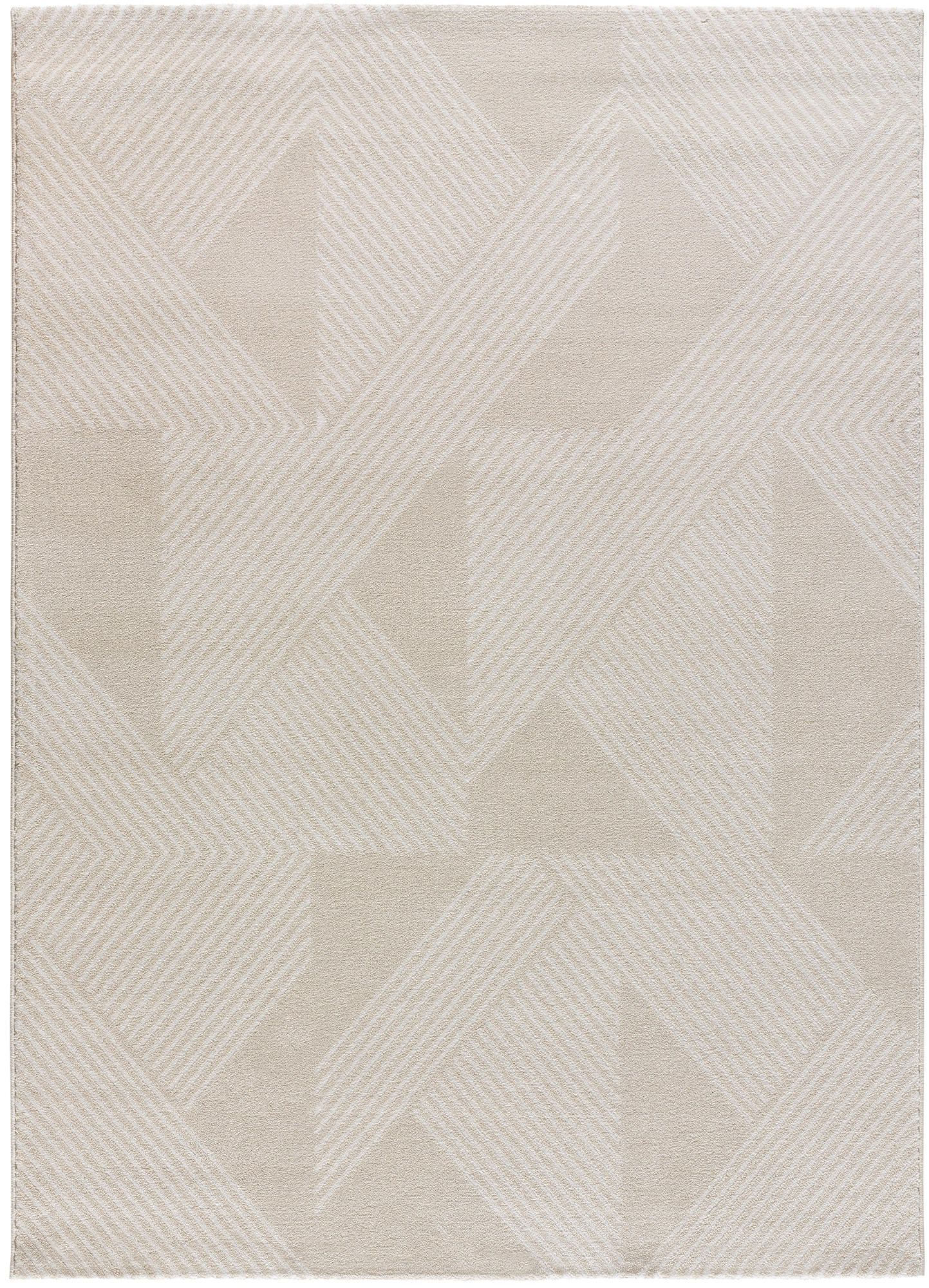 WEBTEPPICH Creme Hl-Geometric 200/300 cm - Creme, Naturmaterialien/Textil (200/300cm) - Atticgo