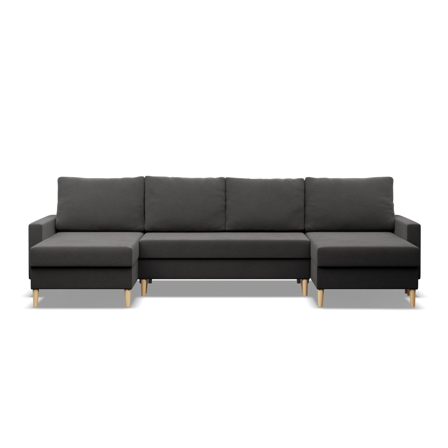 U-ECKSOFA MIT SCHLAFFUNKTION BLANK, Grau - Grau, Textil (294/88/140cm) - Mebligo