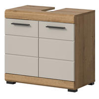 WASCHBECKENUNTERSCHRANK Sand Kashmir, Evoke Eiche, Badezimmer Unterschrank 60 cm - Kaschmir/Eichefarben, Holzwerkstoff/Kunststoff (60/56/34cm) - Inn.Furn