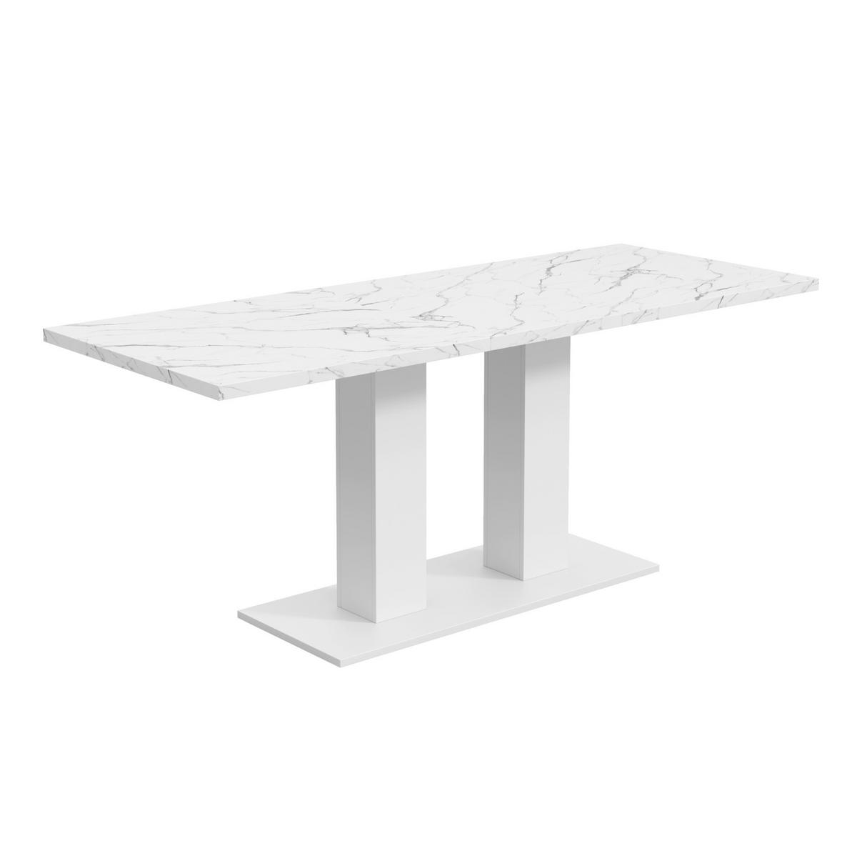 STÔL 140/180/70 cm, MDF, biely, rozkladací - biela, kompozitné drevo (180/70/75cm) - BEAOK