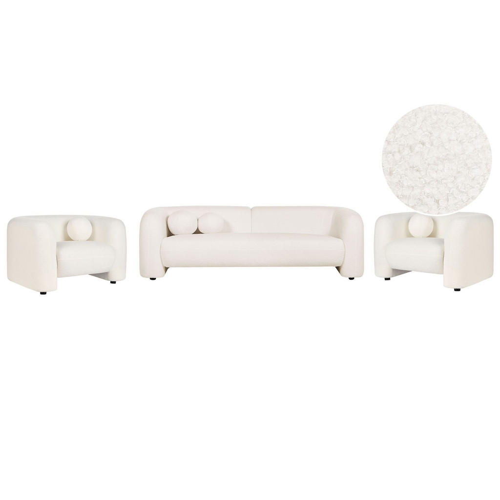 Thumbnail - Beliani 5-Sitzer-Sofa, Weiß, Textil, 83x83x224 cm, Wohnzimmer, Sofas & Couches, Sitzgarnituren