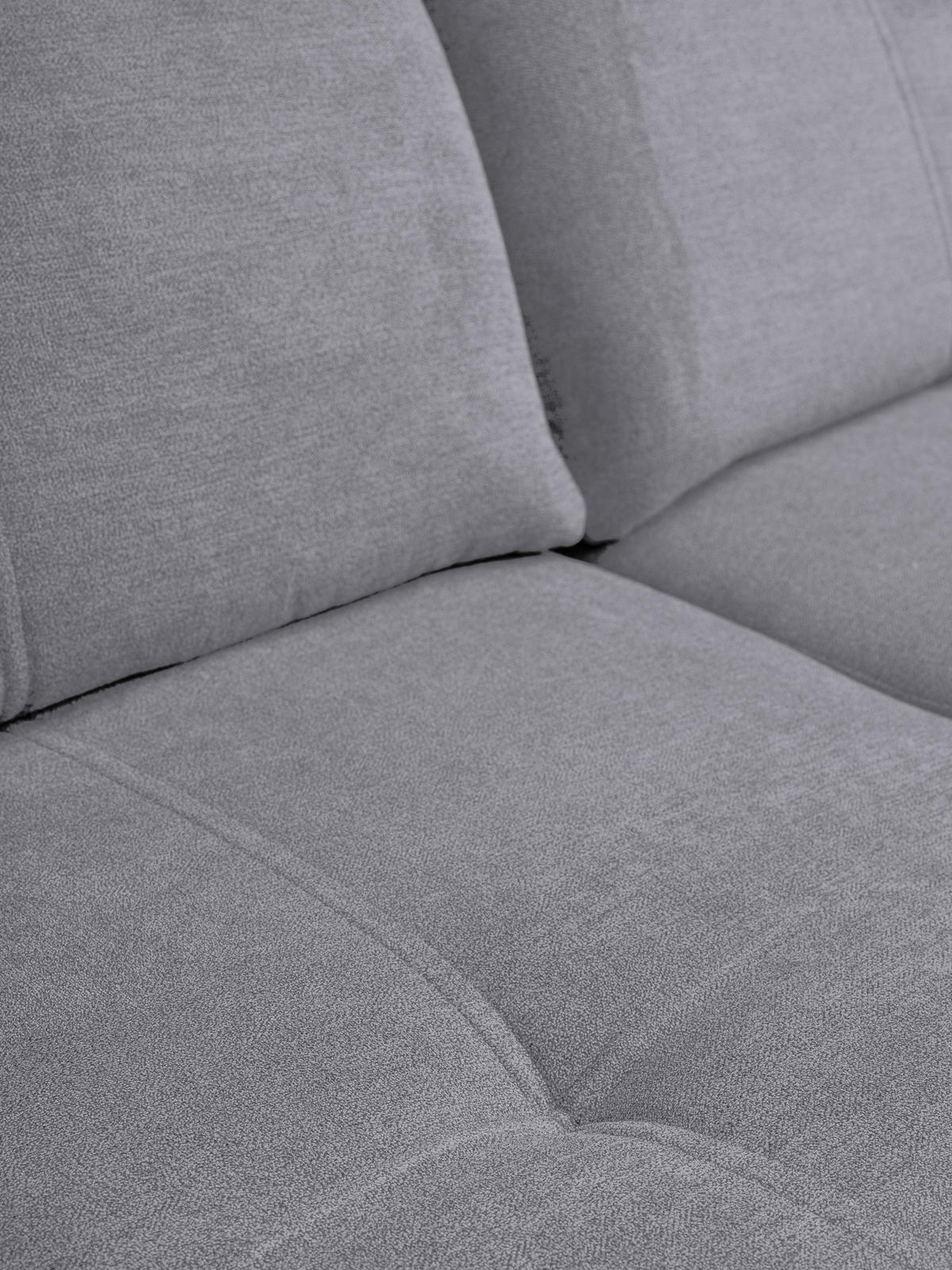 ECKSOFA PANAMA mit Schlaffunktion und Bettkasten, Farbe: Hellgrau, Velourstoff, Ottomane Rechts - Hellgrau, Textil (270/180cm) - VENASI MÖBEL