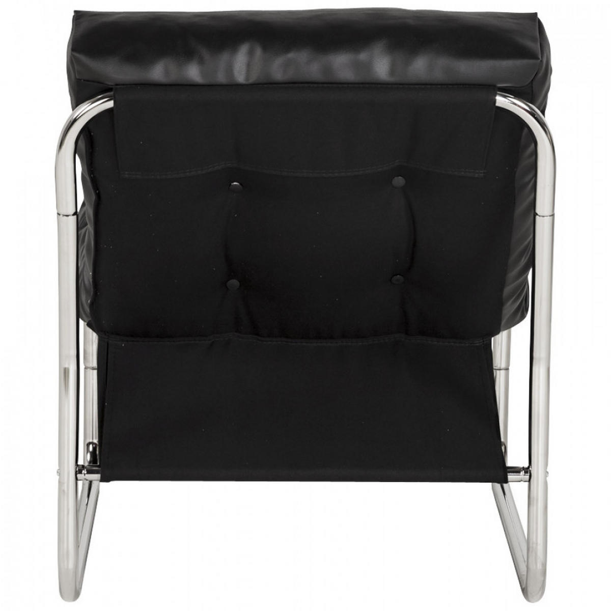 LOUNGESESSEL Schwarz 60x76x73cm - Chromfarben/Schwarz, Leder (60/76/73cm) - AlterEgo