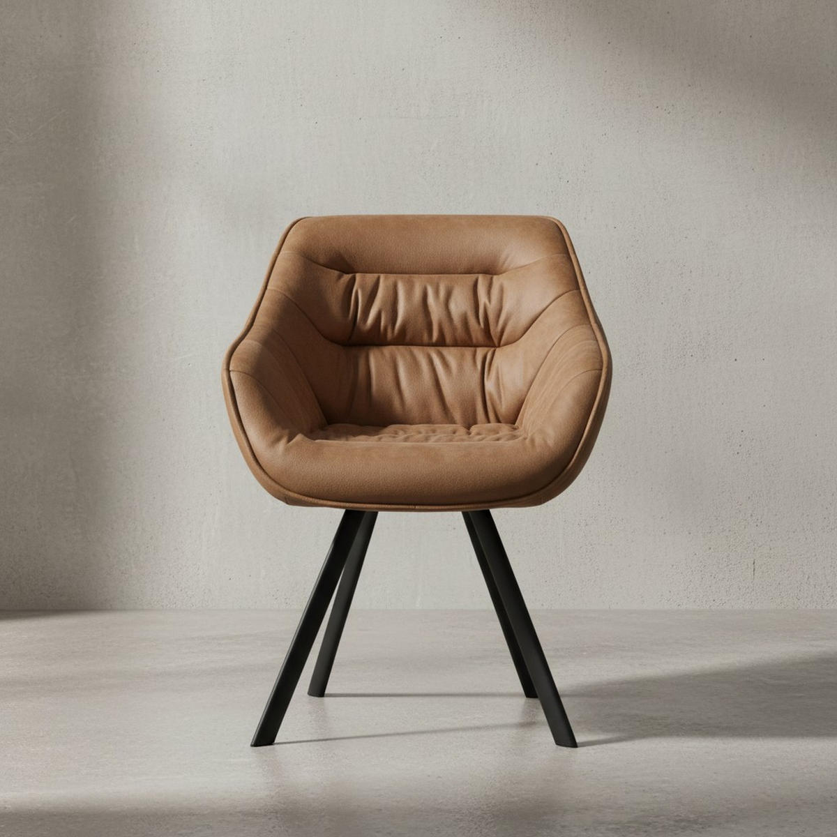 ESSZIMMERSTUHL Samtbezug mit Metallgestell Modern gepolstert, Beige - Beige/Schwarz, Textil/Metall (64/85/60cm) - KADIMA DESIGN