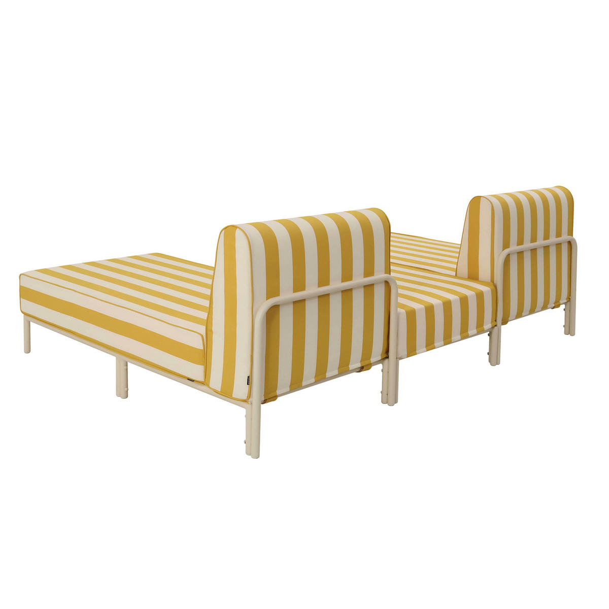 GARTENSOFA mit 3 Sitzplätzen, Gelb - Gelb, Textil (128/78/144cm) - Oviala