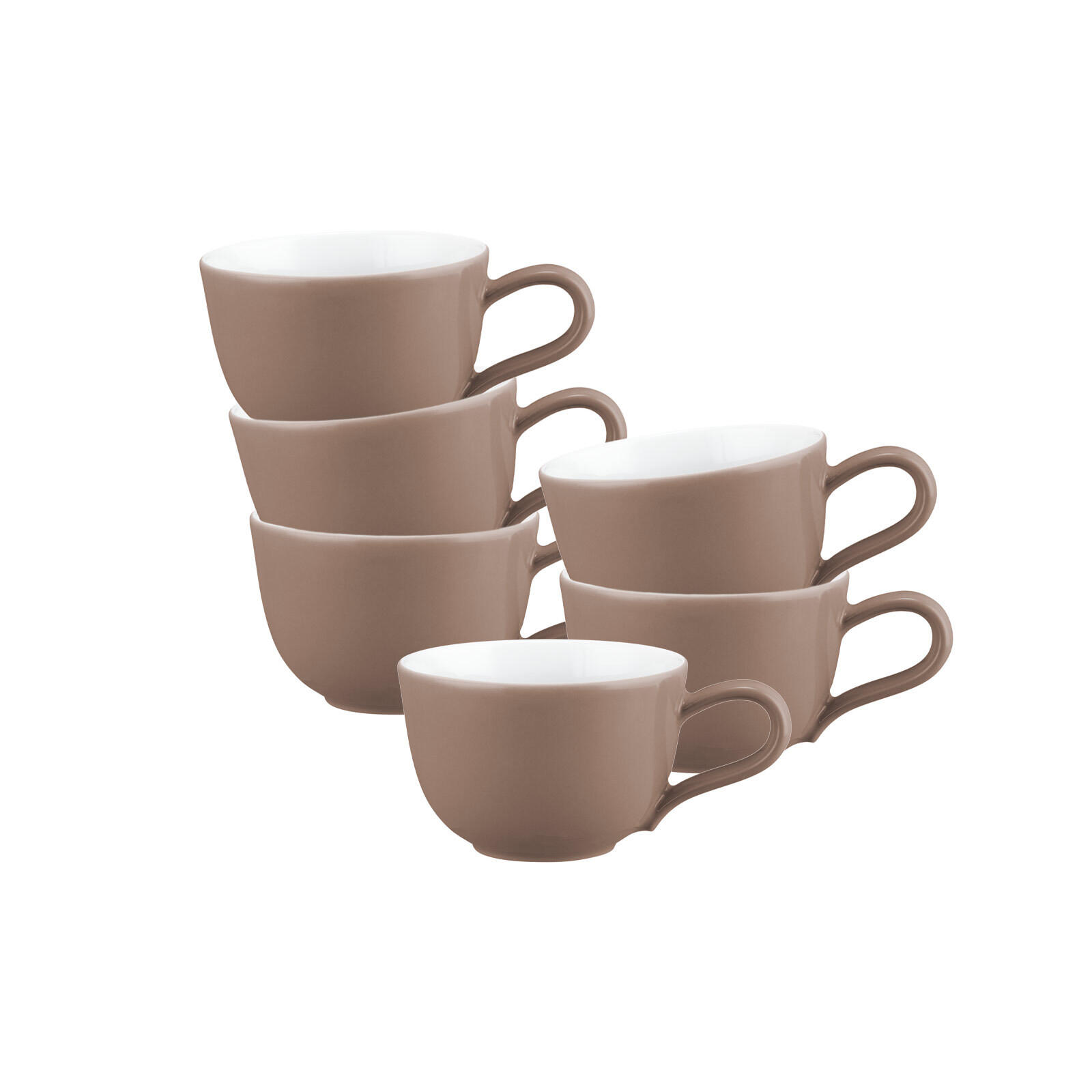 ESPRESSOTASSEN Liberty Pure Colors Cocoa Brown 90 ml 6er Set - Braun, Keramik (0.09L) - Seltmann Weiden
