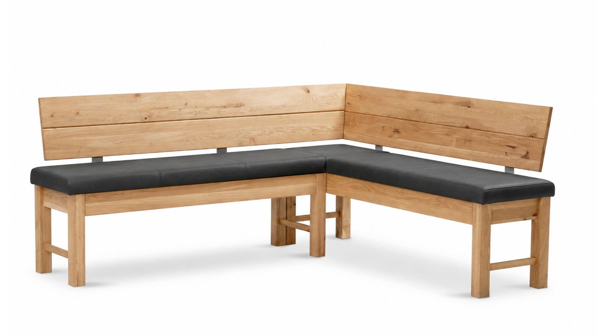 ECKBANK mit Truhe Dyan 1 für 5 Personen Massivholz Wildeiche/Grau - Wildeiche/Grau, Holz (192/167cm) - 58aufmkessel