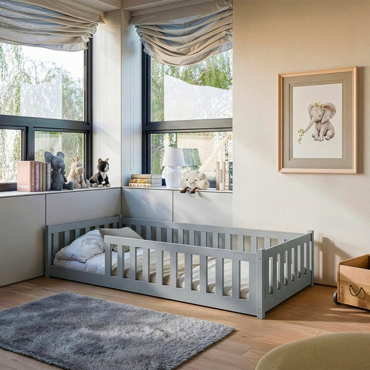 BETT 90/190 Maya Grau - Grau, Holz (90/190cm) - Petits-meubles