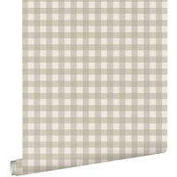 TAPETE Karomuster 50 x 900 cm - Braun, Papier (50/900cm) - ESTAhome