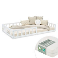 BODENBETT 120x200 cm in weiß Lattenrost + Matratze - Weiß, Holz (90/200cm) - Homestyle4u