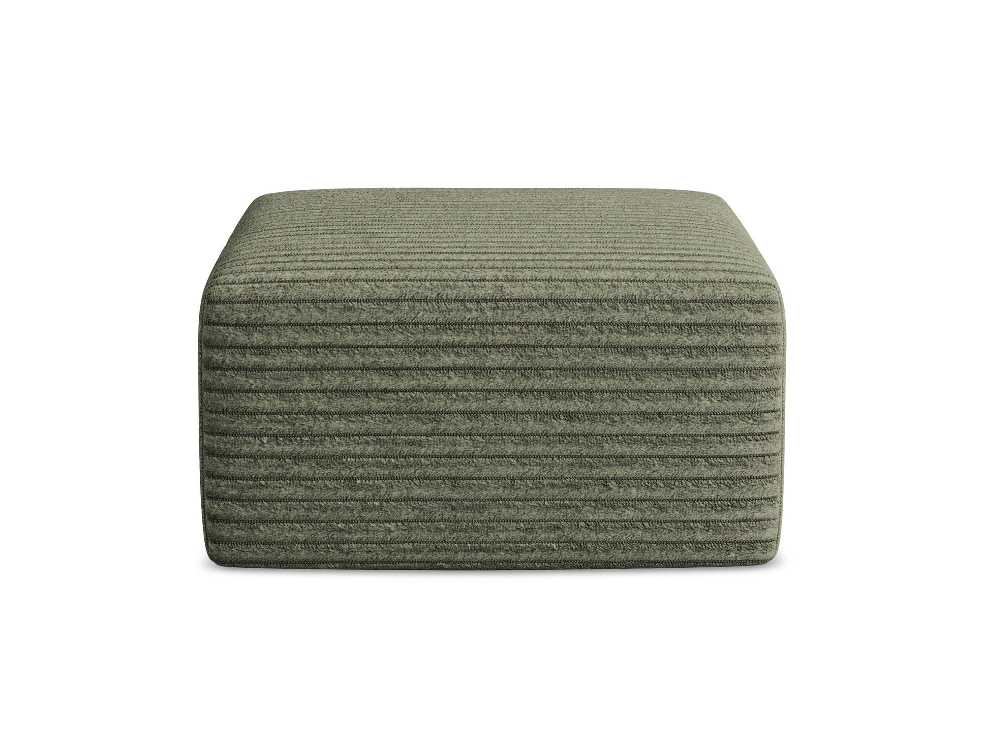 POUF Cord Grün - Schwarz/Olivgrün, Holzwerkstoff/Kunststoff (75/37/75cm) - Makamii