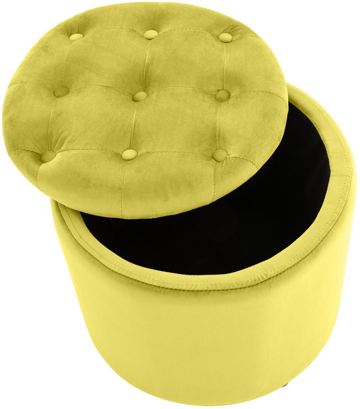 SITZWÜRFEL Samt Gelb - Gelb/Schwarz, Kunststoff/Textil (44/42/44cm) - CLP