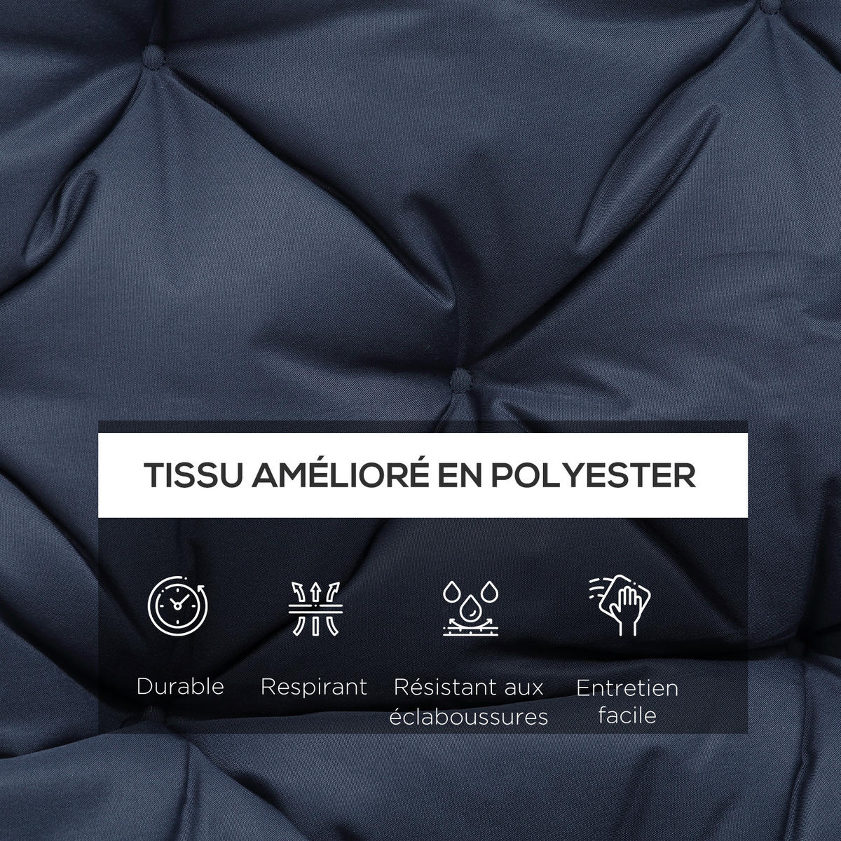 SITZKISSEN DE-16672 Blau - Blau, Textil (150/98/8cm) - ComfortXL