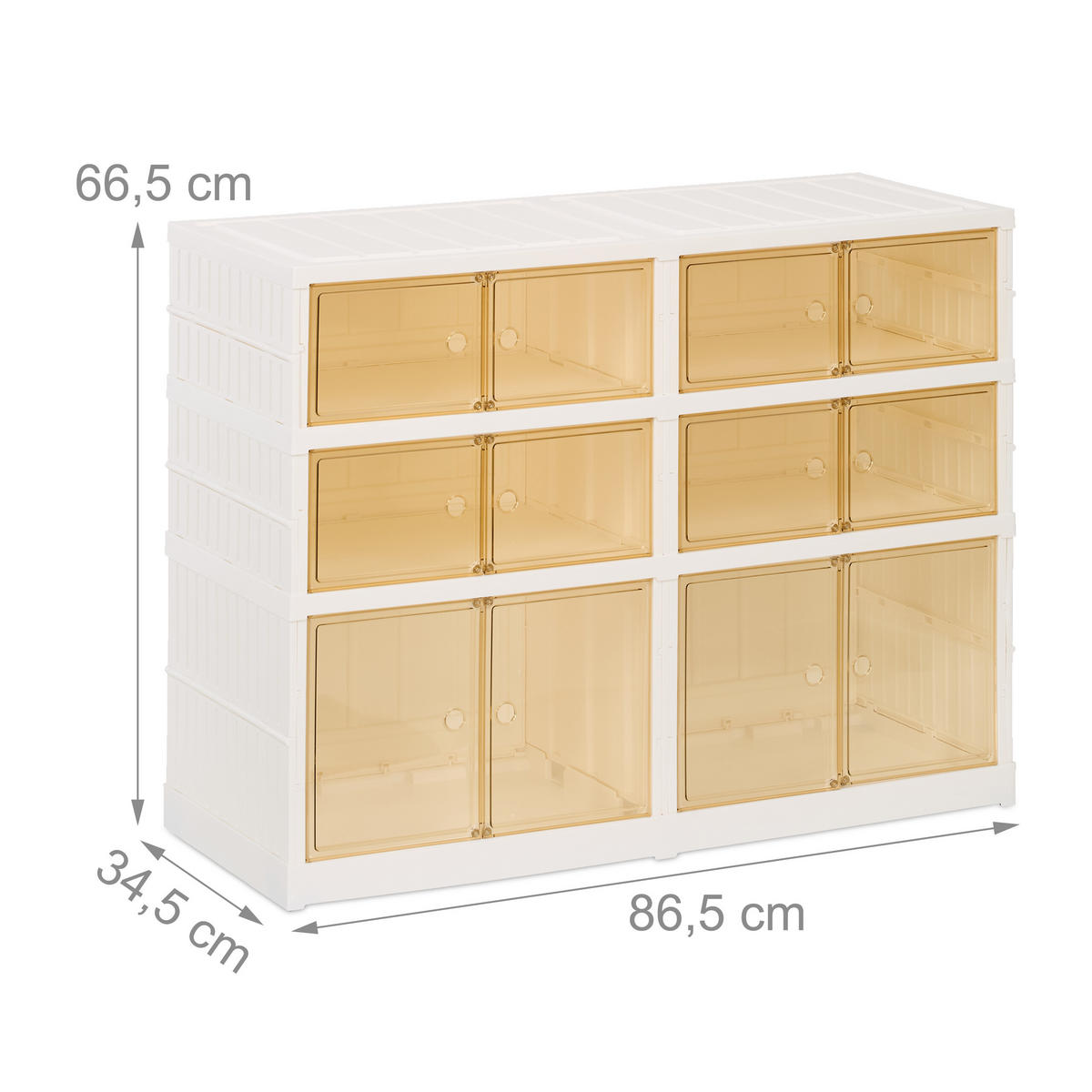 SCHUHSCHRANK - Weiß, Kunststoff (86.5/66.5/34.5cm) - Relaxdays