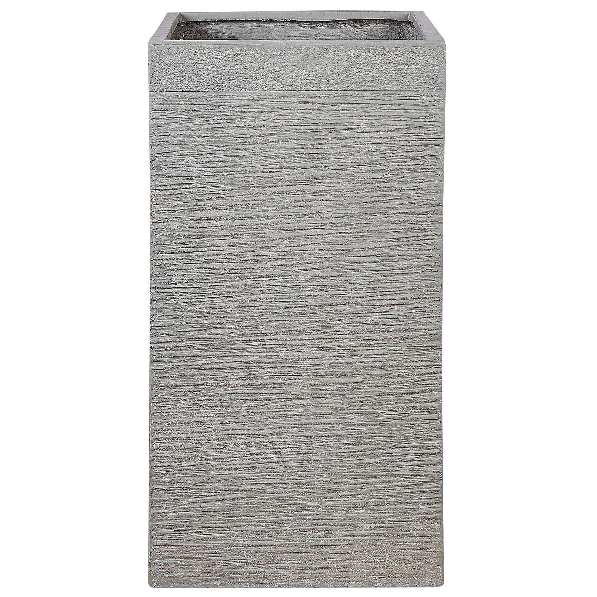 BLUMENTOPF taupe quadratisch 40/40/77 cm Dion - Beige, Naturmaterialen (77cm) - Beliani