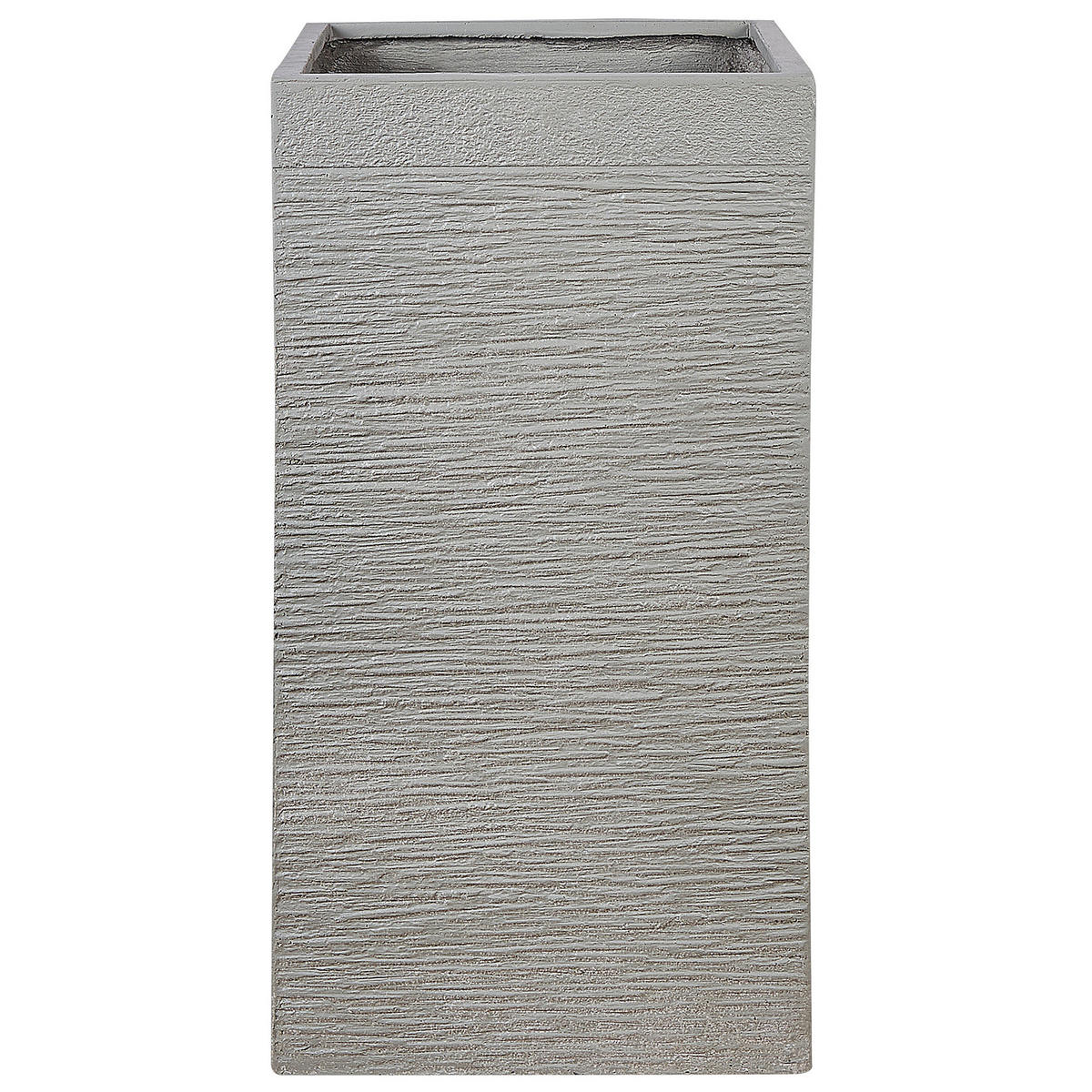 BLUMENTOPF taupe quadratisch 40/40/77 cm Dion - Beige, Naturmaterialen (77cm) - Beliani