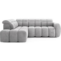 ECKSOFA mit elektrischem Sitzvorschub, Bettkasten und verstellbare Kopflehnen - Grau, Naturmaterialien/Textil (258/208cm) - Eltap