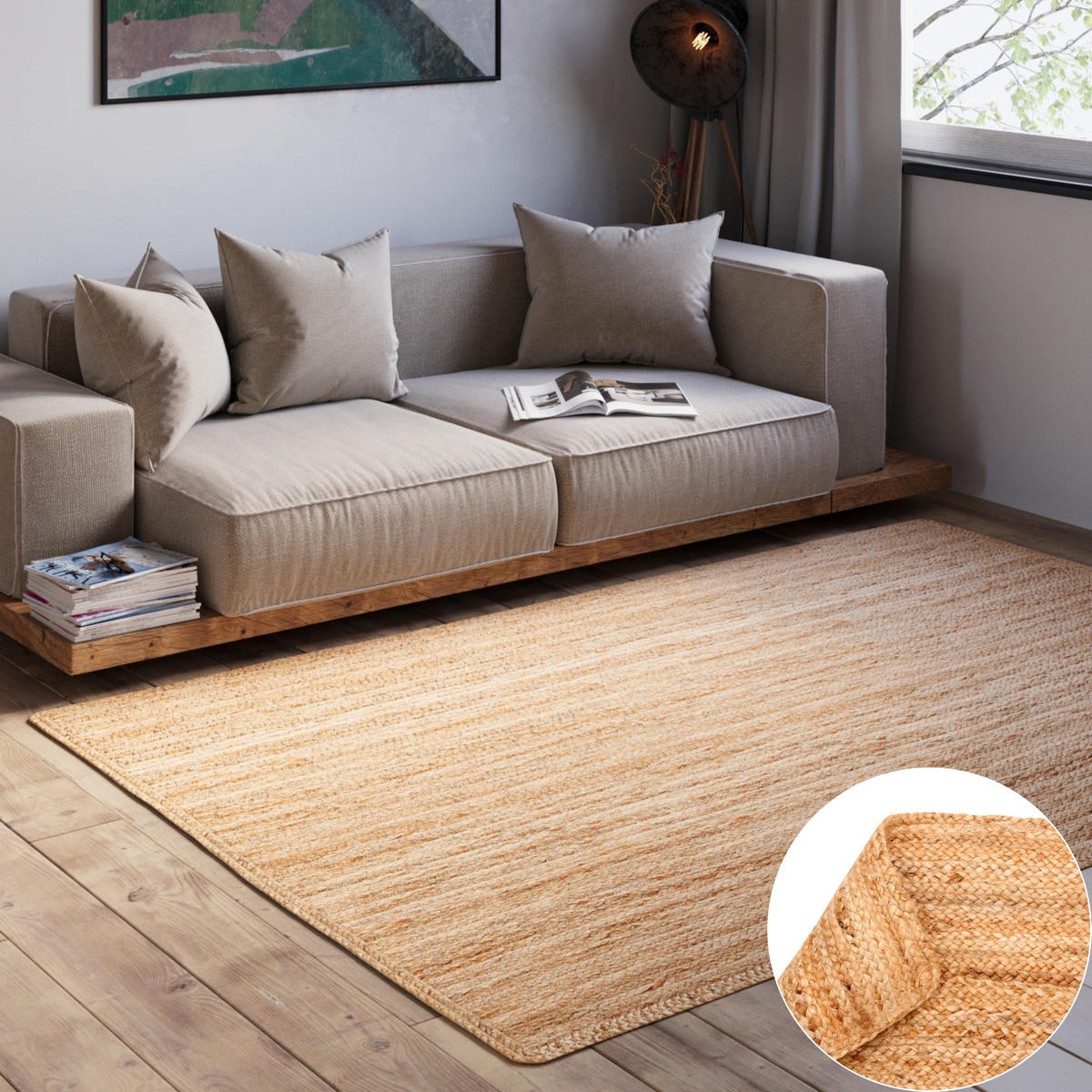 JUTETEPPICH Nitin natur 200/140 cm - Naturfarben, Naturmaterialien (140/200cm) - My-Rug