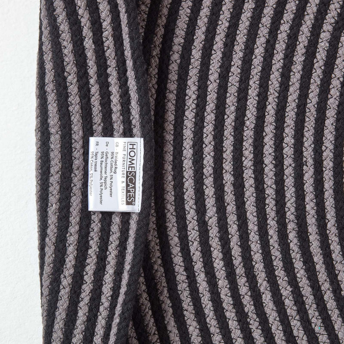 TEPPICH Spirale geflochten rund 120 cm - Schwarz, Textil (120/120cm) - Homescapes