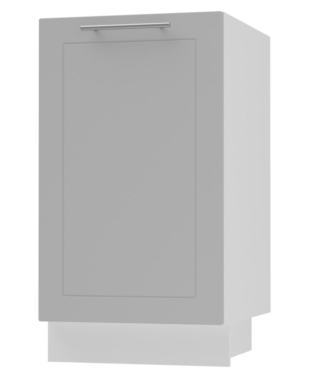 KÜCHENUNTERSCHRANK Kvantum D1D/45 Dust Grey Matt / Weiß Matt 45 / 50 / 82cm - Weiß/Grau, Holz/Holzwerkstoff (45/82/50cm) - Feldmann-Wohnen