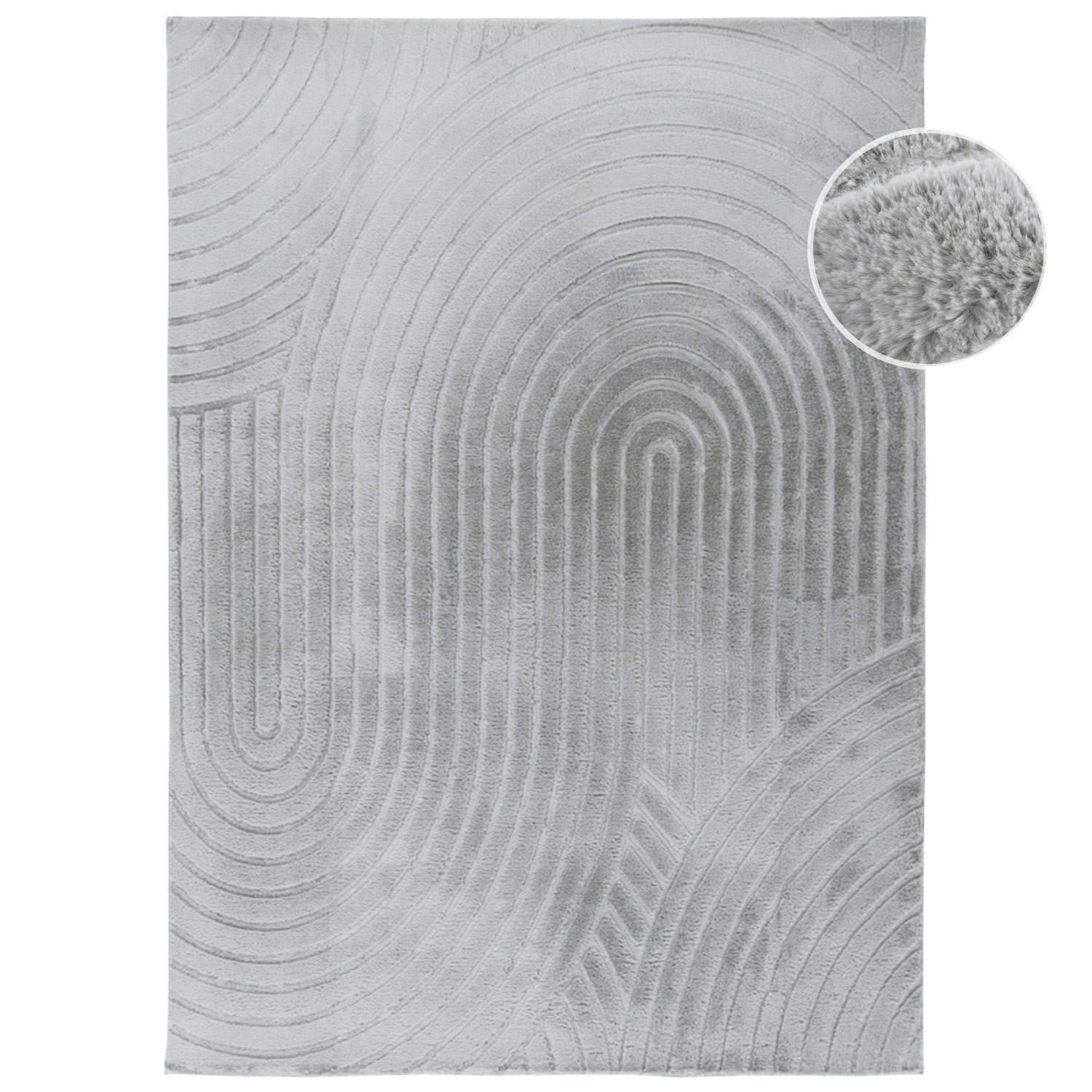 KURZFLOR-TEPPICH Waves 501 Grau 80x150 cm - Grau, Textil (80/150cm) - carpet city