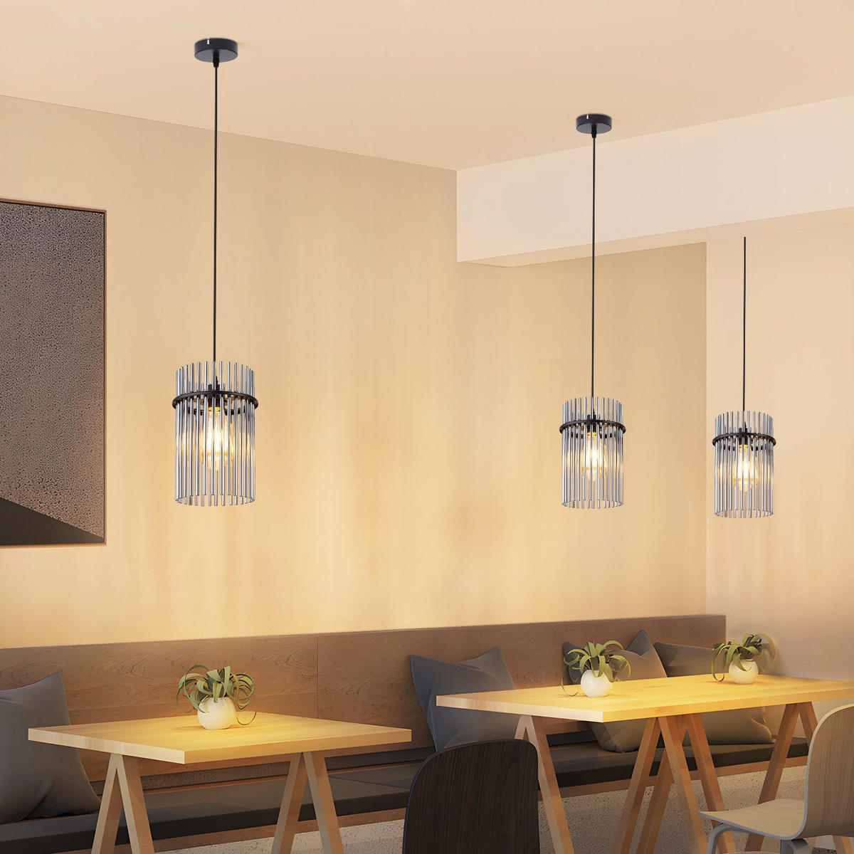 PENDELLEUCHTE ARTUR Ⅲ 16/10/150 cm - Schwarz, Metall (16/10/150cm) - Nettlife