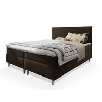 BOXBETT SANTA 180x200 cm mit Matratze und Topper - Braun - Braun, Holz (180/200cm) - MASSENO