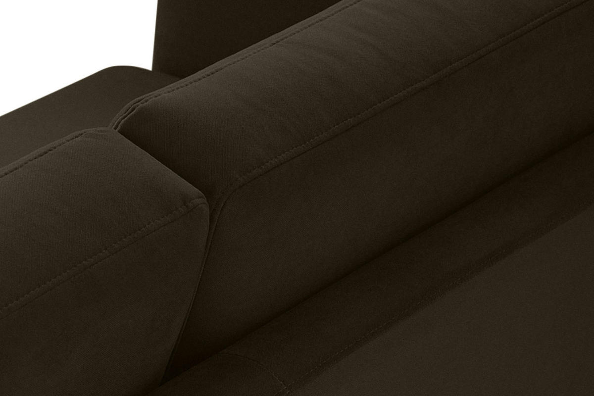SOFA TAGIO mit Armlehnen, Braun - Dunkelbraun/Braun, Buchenholz/Textil (153/80/84cm) - KONSIMO®
